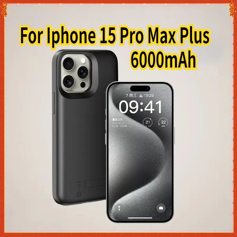 

Power Case For Iphone 15 Pro Max Plus Battery Charger Case Cover for Iphone 16 Pro Max Plus Battery Case 6000Mah