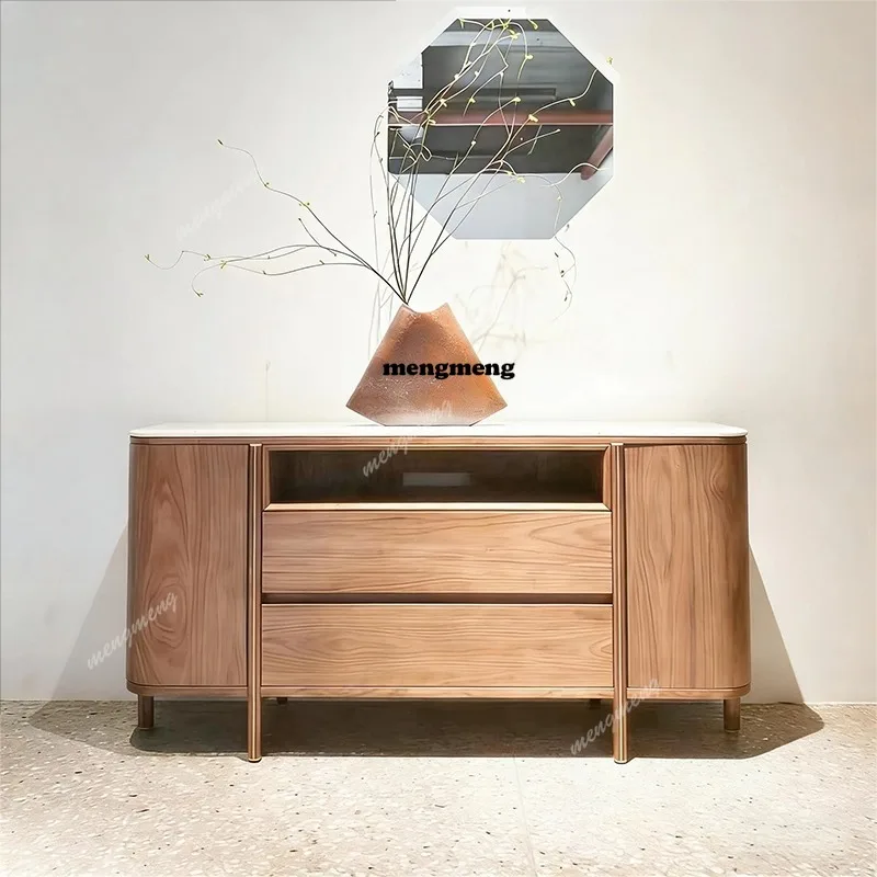 

Solid wood locker, bedroom storage, dining side cabinet, North American black walnut living room, entrance cabinet