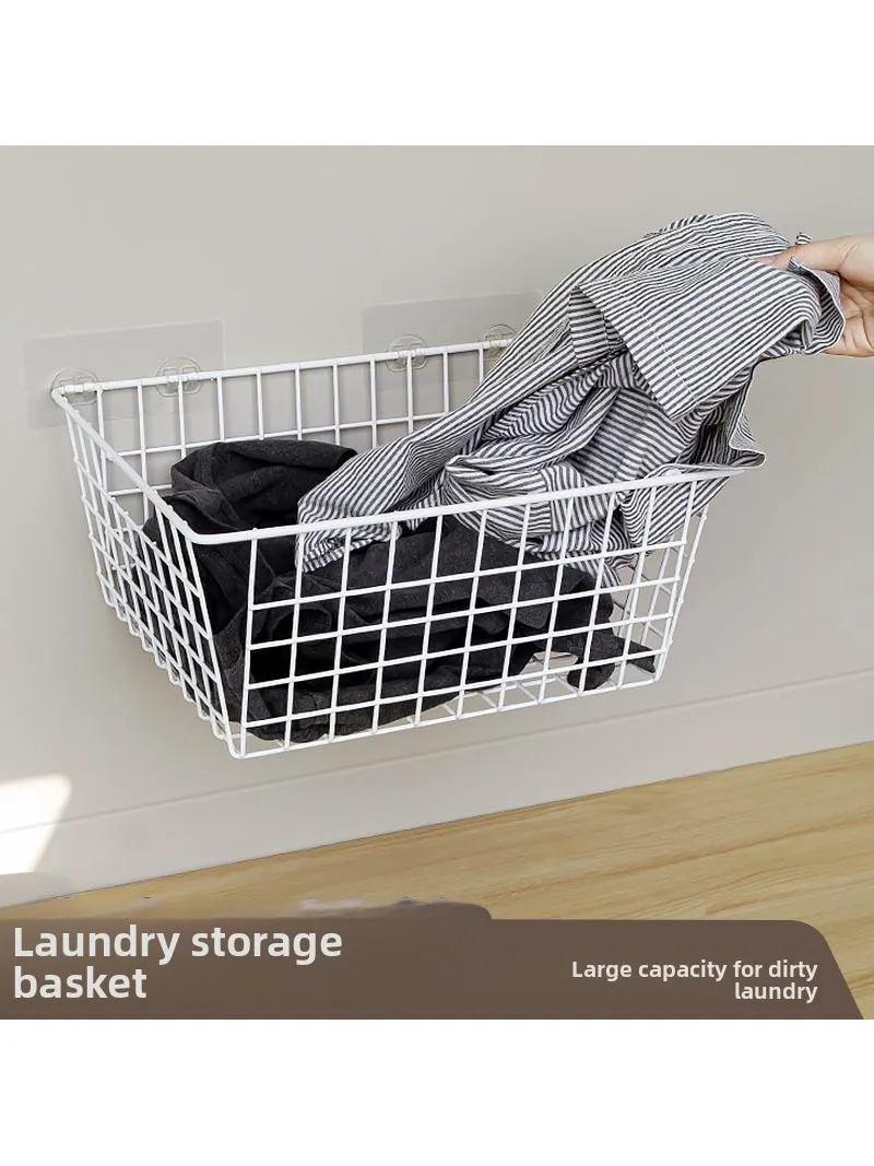 no-drilling-bathroom-dirty-clothes-storage-basket-drain-basket-laundry-hamper-wall-mounted-rack-modern-simple-style-vine-mate