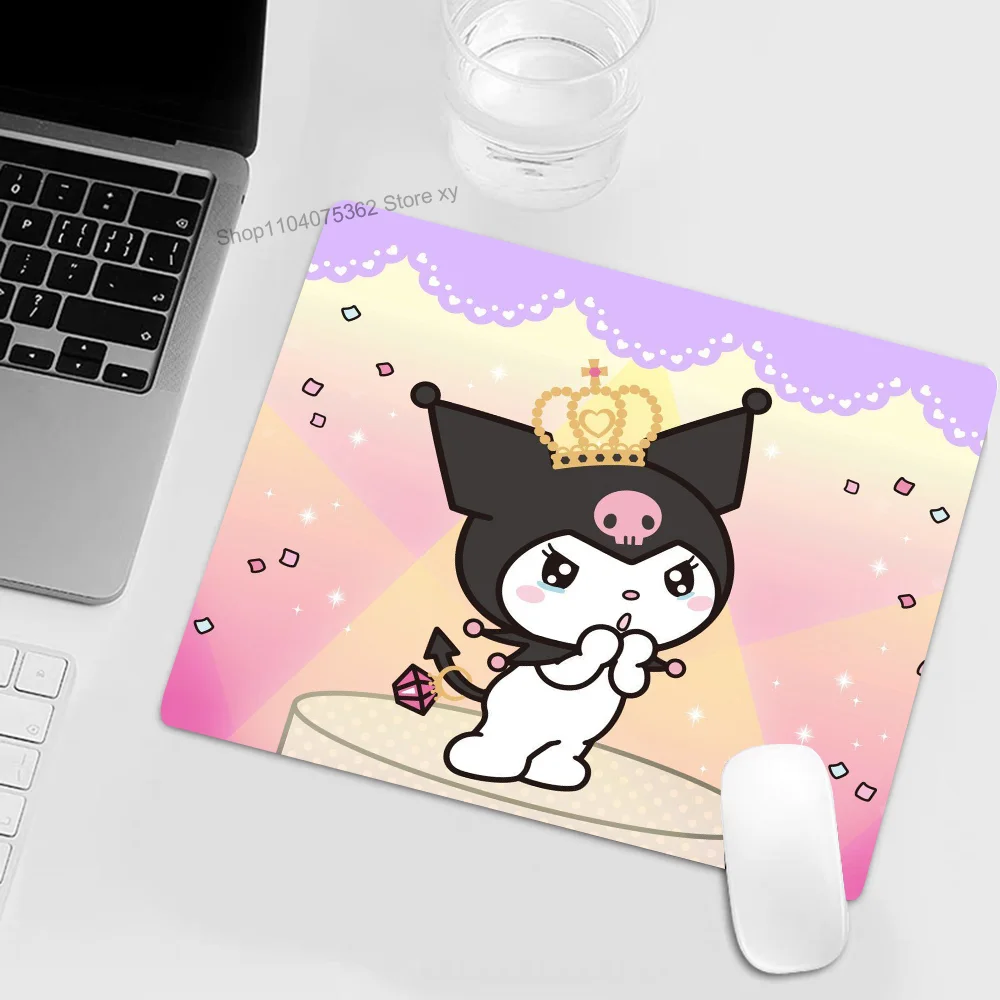 Cartoon K-KuromiS Mousepad RGB Small Size Gaming Mouse Pad With LED Light Desk Mat Super Smooth Non-slip Rubber Bottom