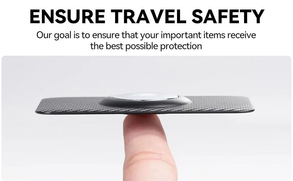 Eayburst AirTag Kartenhalter für Apple AirTag, Brieftaschen-Einsatz aus ultra-dünnem Carbonfaser, Kartenetui für Geldbörse und Rucksack – Detail 2