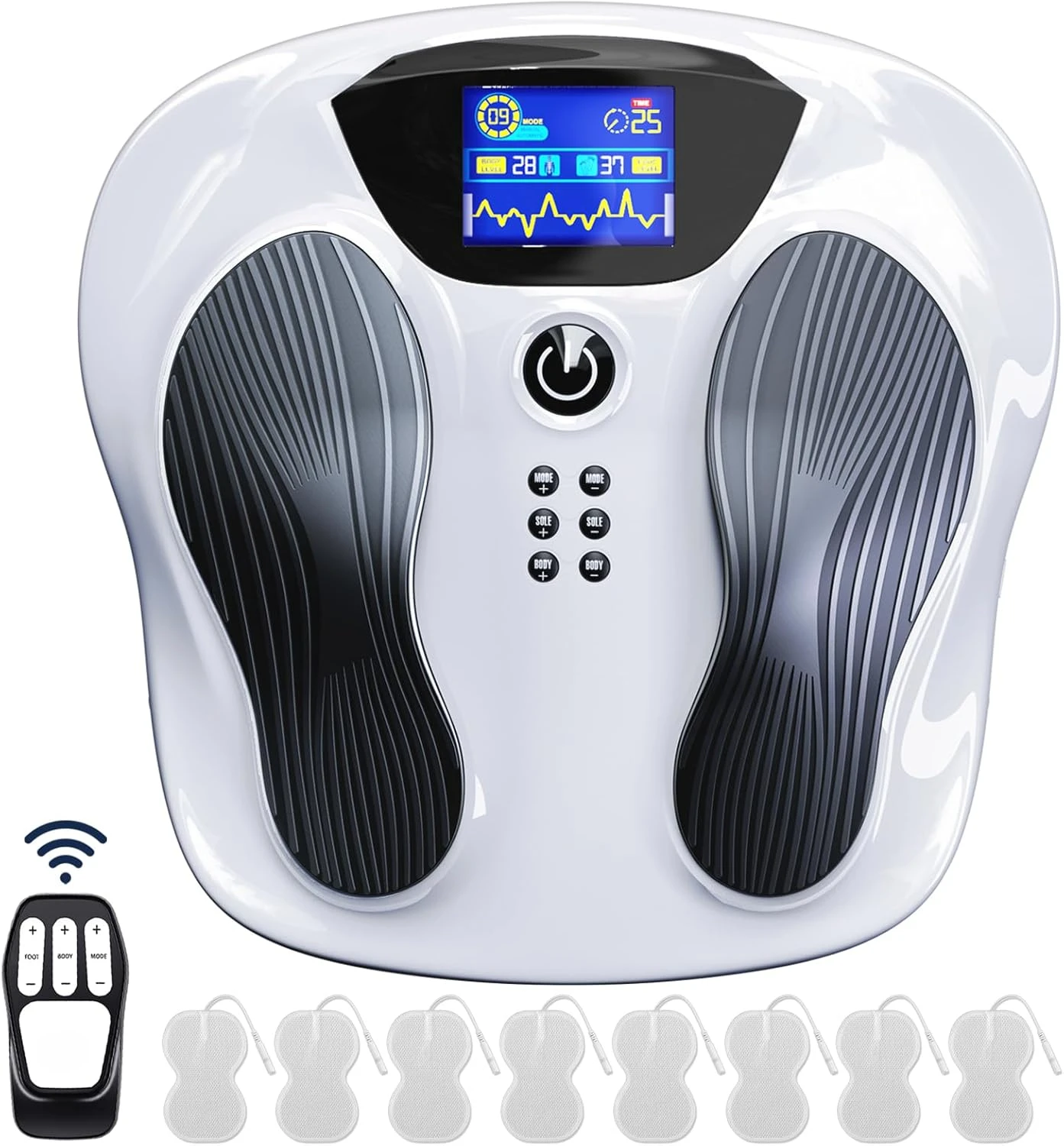 Foot Nerve Muscle Stimulator Pro, TENS & EMS Foot Massager for Neuropathy, Circulation and Body Pain Relief