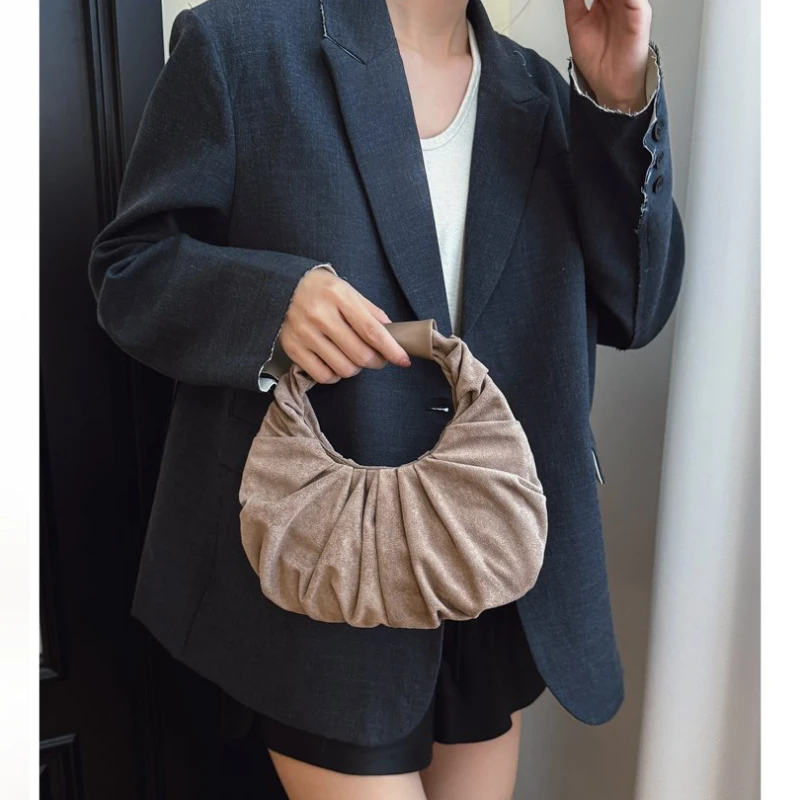 2026-de-alta-qualidade-veludo-alca-superior-saco-solido-ruched-design-sentido-bolsa-luz-luxo-versatil-bolsa-de-embreagem-feminina-bolso-mano