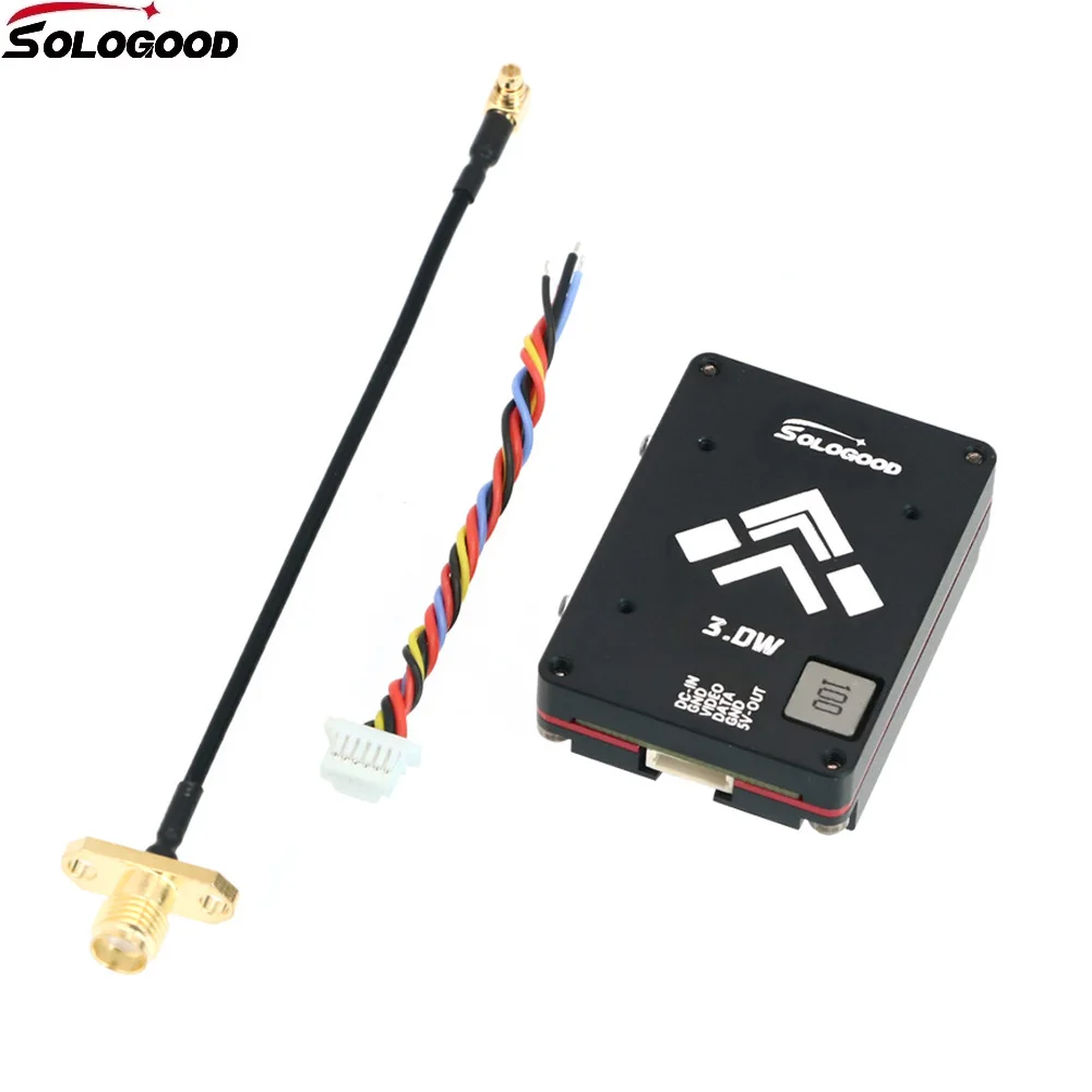 Sologood 5.8G 64CH Long Range VTX 3W 25mW/400mW/800mW/1500mW/3000mW/Pit Mode FPV Transmitter for RC FPV Drone