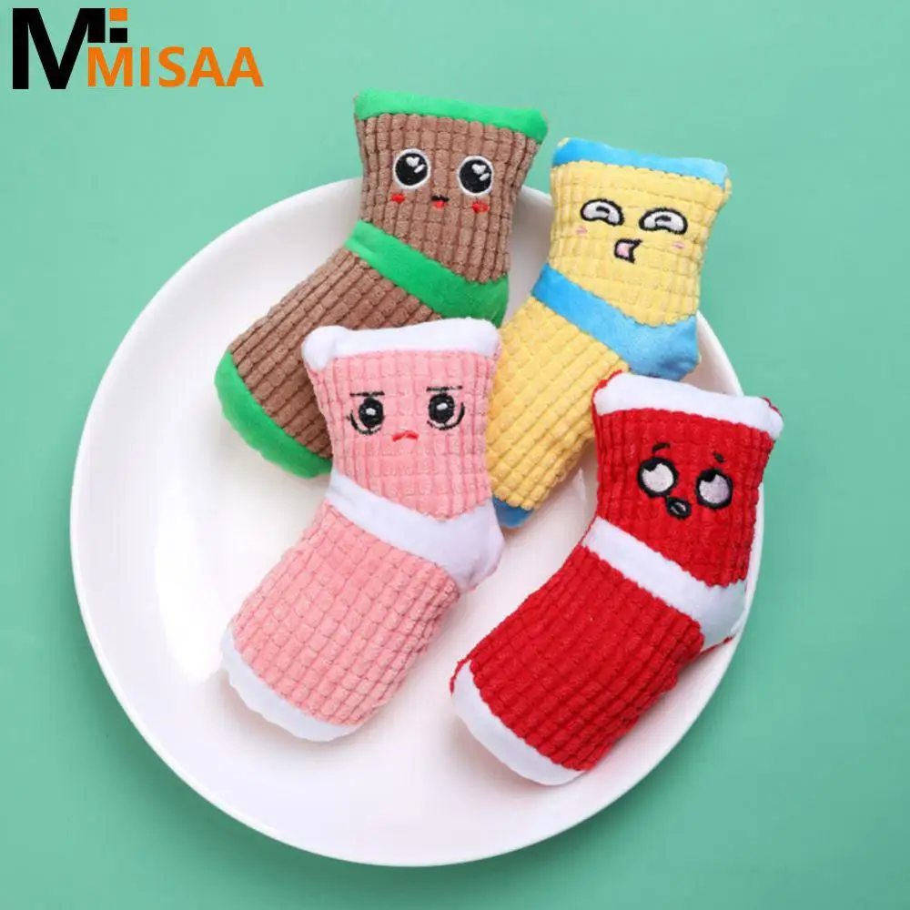 Cleaning Teeth Durable Adorable Irresistible Must-have Playful Trending Socks With Squeaker For Puppies Puppy Pet Toy Squeak