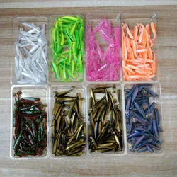 400pcs 3.5cm Micro Soft Fishing Lures T-tail Worm Lure Small Artificial Bait Jig Wobblers Bass Pike Fishing Tackle