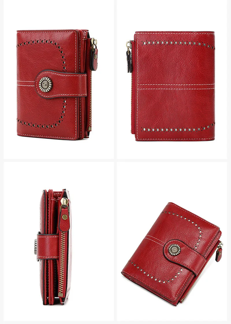 Neue Kurze RFID-Damenbrieftaschen mit Namensgravur, Reißverschluss, Münzfach, Hochwertiger Kartenhalter, Damen-Geldbörse – Detail 12