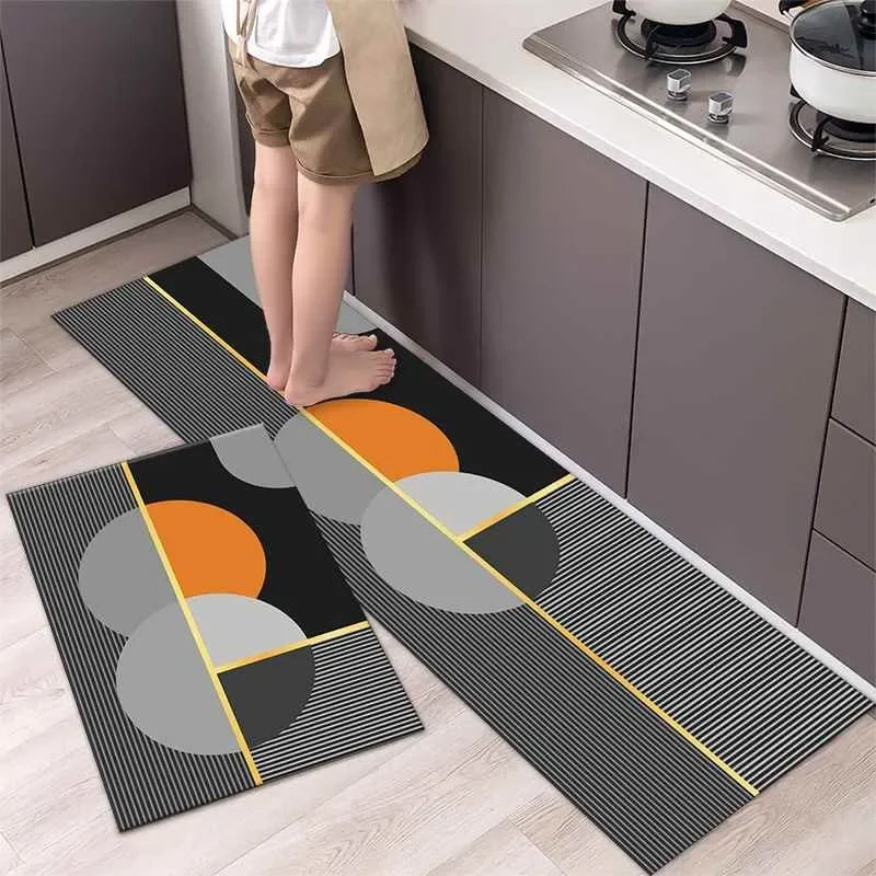 

Kitchen Pvc Mat Waterproof Floor Mats Leather Carpet Non-slip Area Rugs Home Oil-proof Long Rug Set Alfombra De Cocina 주방 카펫