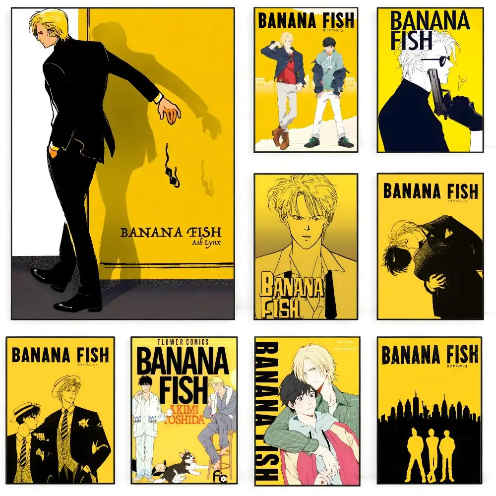 Anime Banana FishS Poster Poster Nordic HD Self-Adhesive Wall Sticker Home Café Bedroom Living Room Art Decor Gift