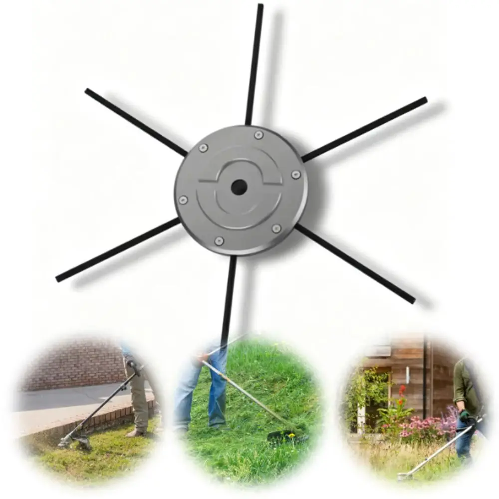 6 Line Lawn Mower Tool Heavy-Duty Aluminum Grass Trimmer Head Vintage Universal String Trimmer Replacement Head Outdoor Use