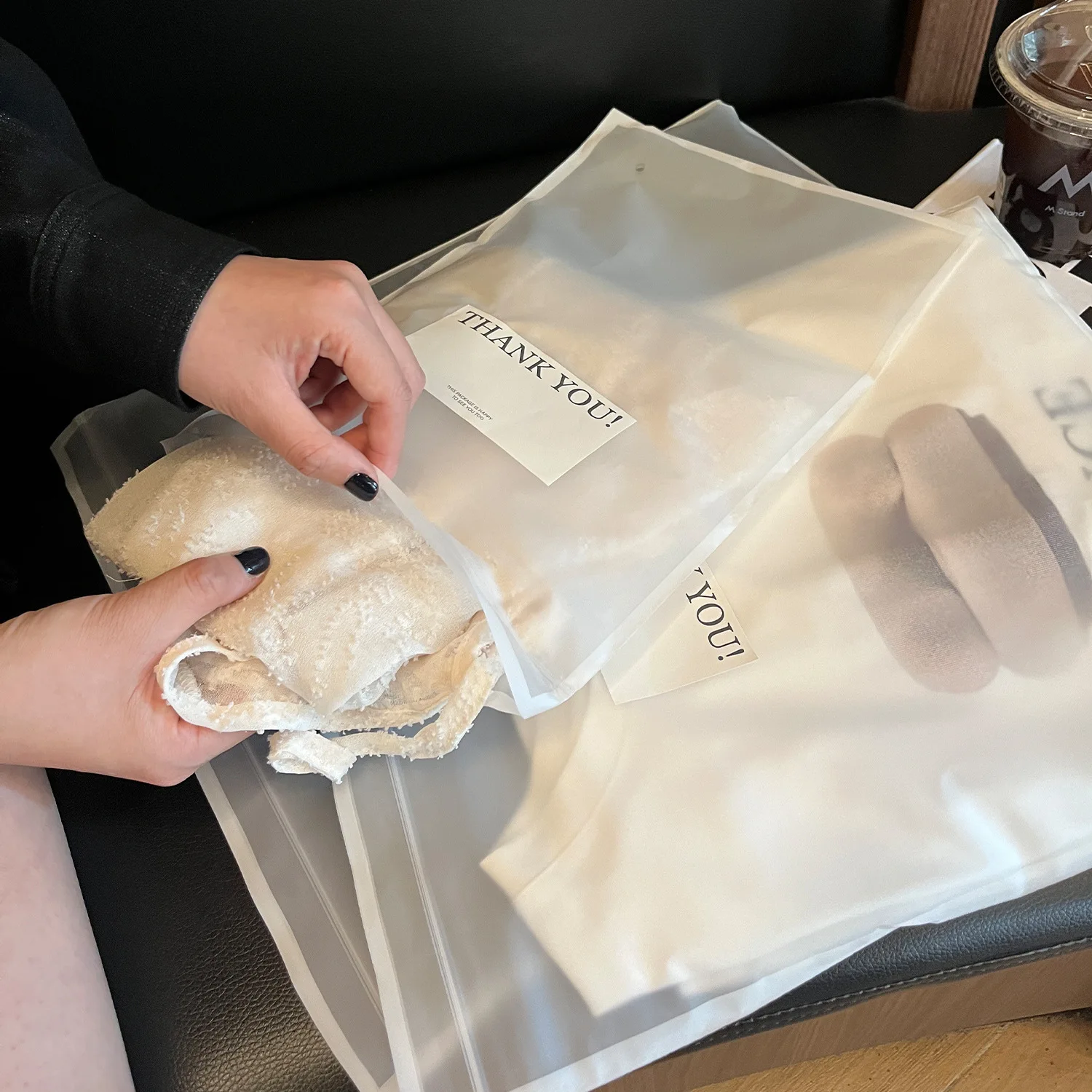 50Pcs Matte Ziplock Pouches, 0.14mm Thick Waterproof Bags, Free Custom Stickers Included, Assorted Sizes for Garment Storage