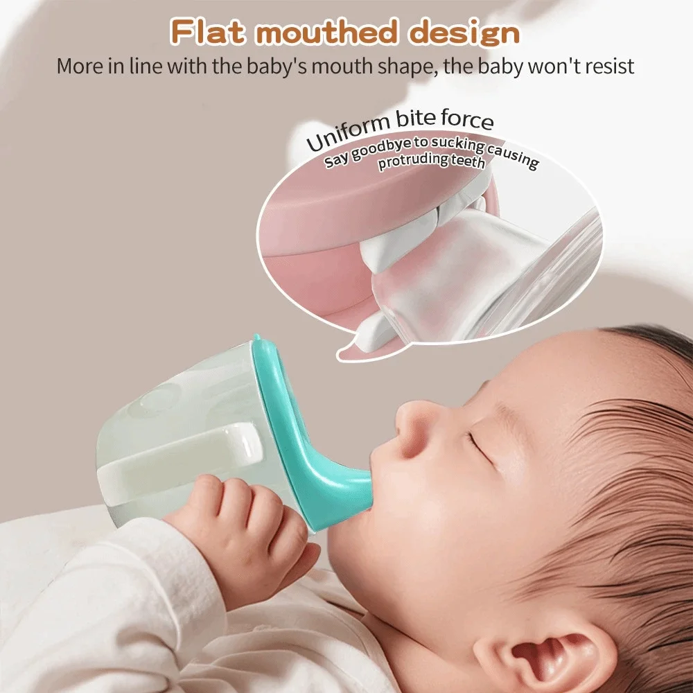 

Cute Portable Baby Feeding Bottle 150ML with Handle Baby Water Cup with Scale Leakproof Kids Drinking Cup Baby Feeding
