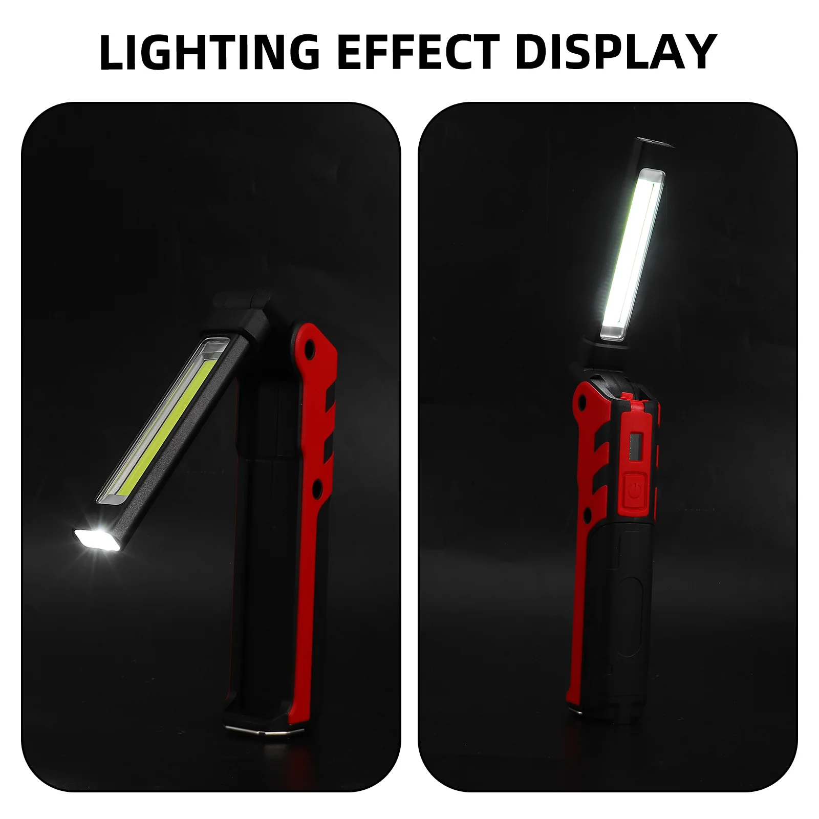 1세트 USB 충전식 COB LED 작업등 검사용 손전등 접이식 조절 가능한 캠핑 랜턴 자석 베이스 수리용