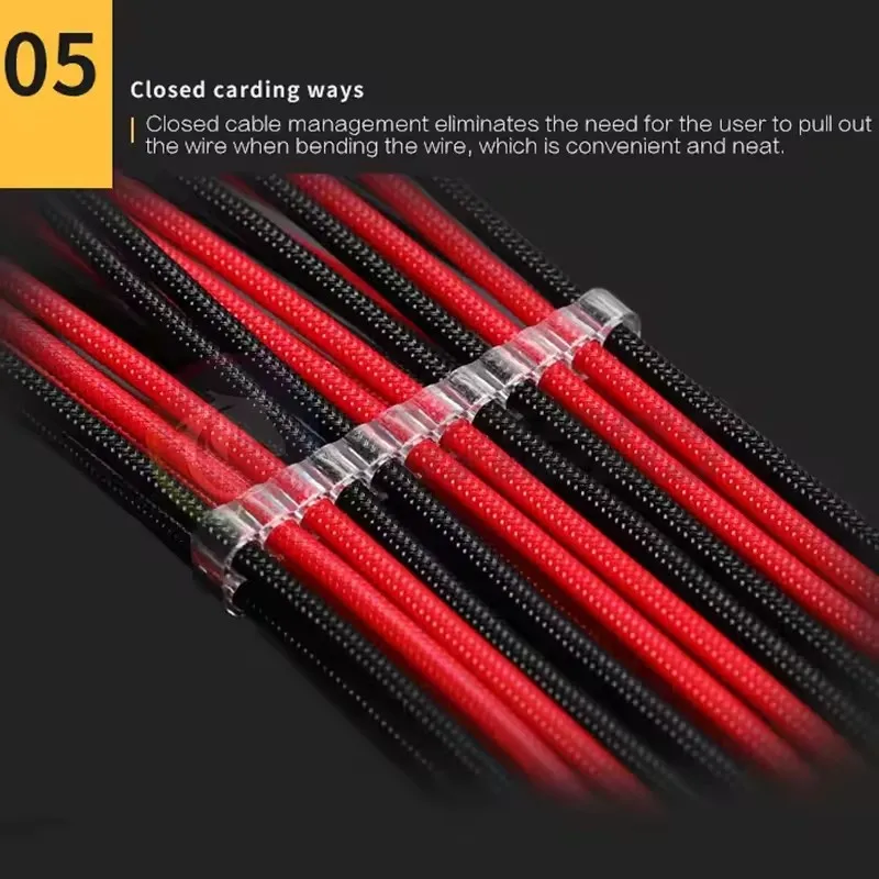 배 로우 PC 전원 연장 코드 케이블 ATX 24Pin GPU 6+2pin CPU 4+4pin 18AWG 와이어 컴퓨터 커넥터