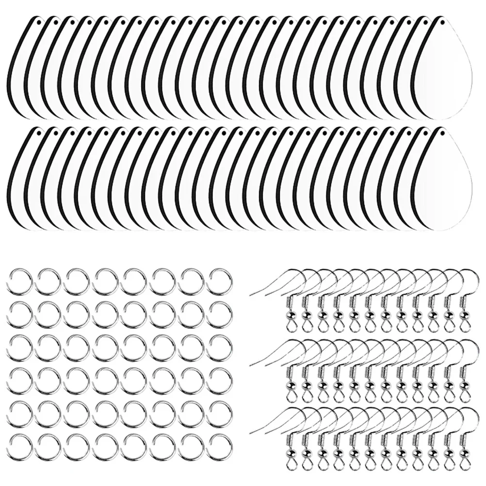 

50Pcs DIY Waterdrop Sublimation Earrings Blanks Handmade Earring Hooks Creative Jewelry Supplies for Personal Crafting and Gifts