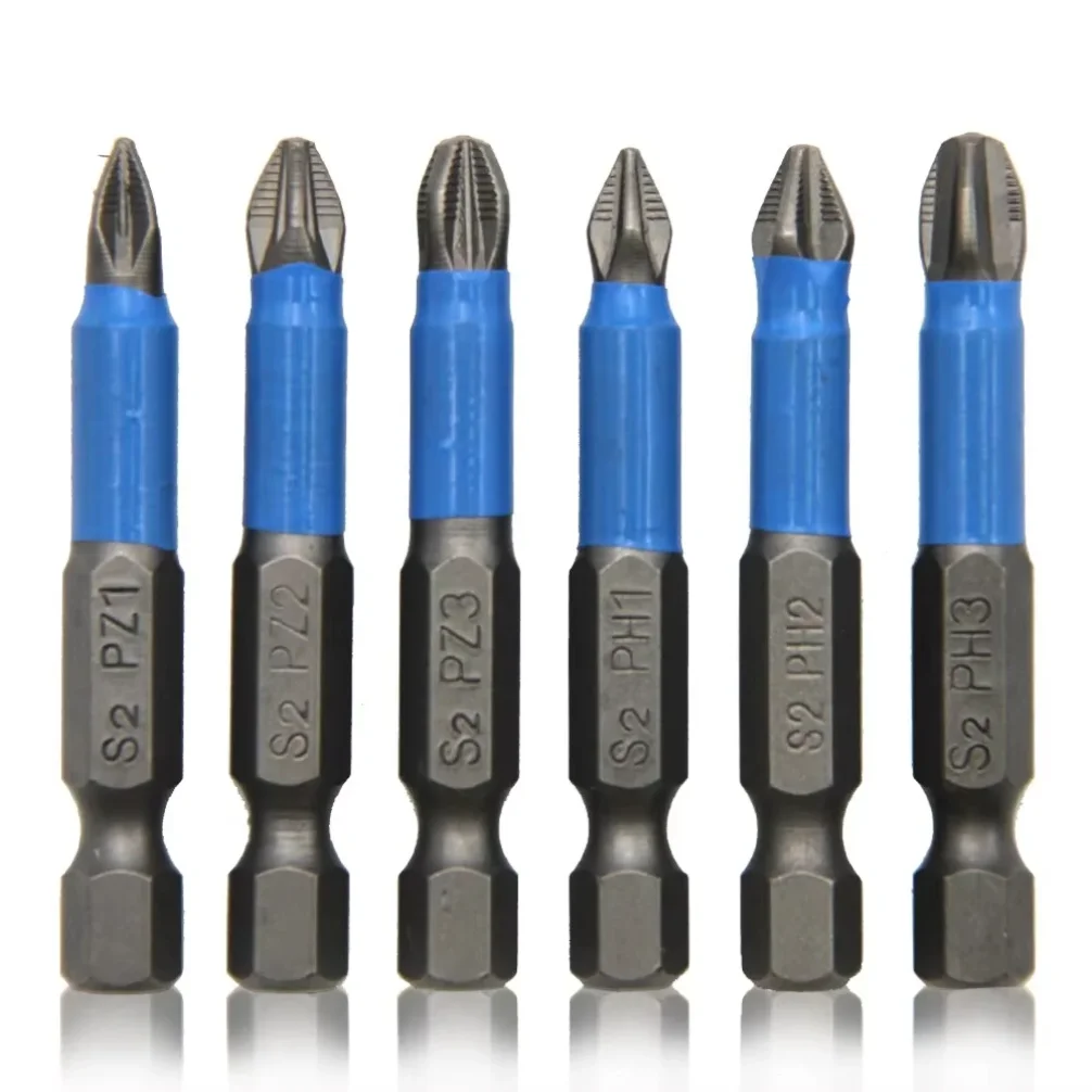 

6pc Hexagonal Handle Anti Skid Electric Screwdriver Woodworking Cross Screwdriver Tool Set PH1 PH2 PH3 PZ1 PZ2 PZ3