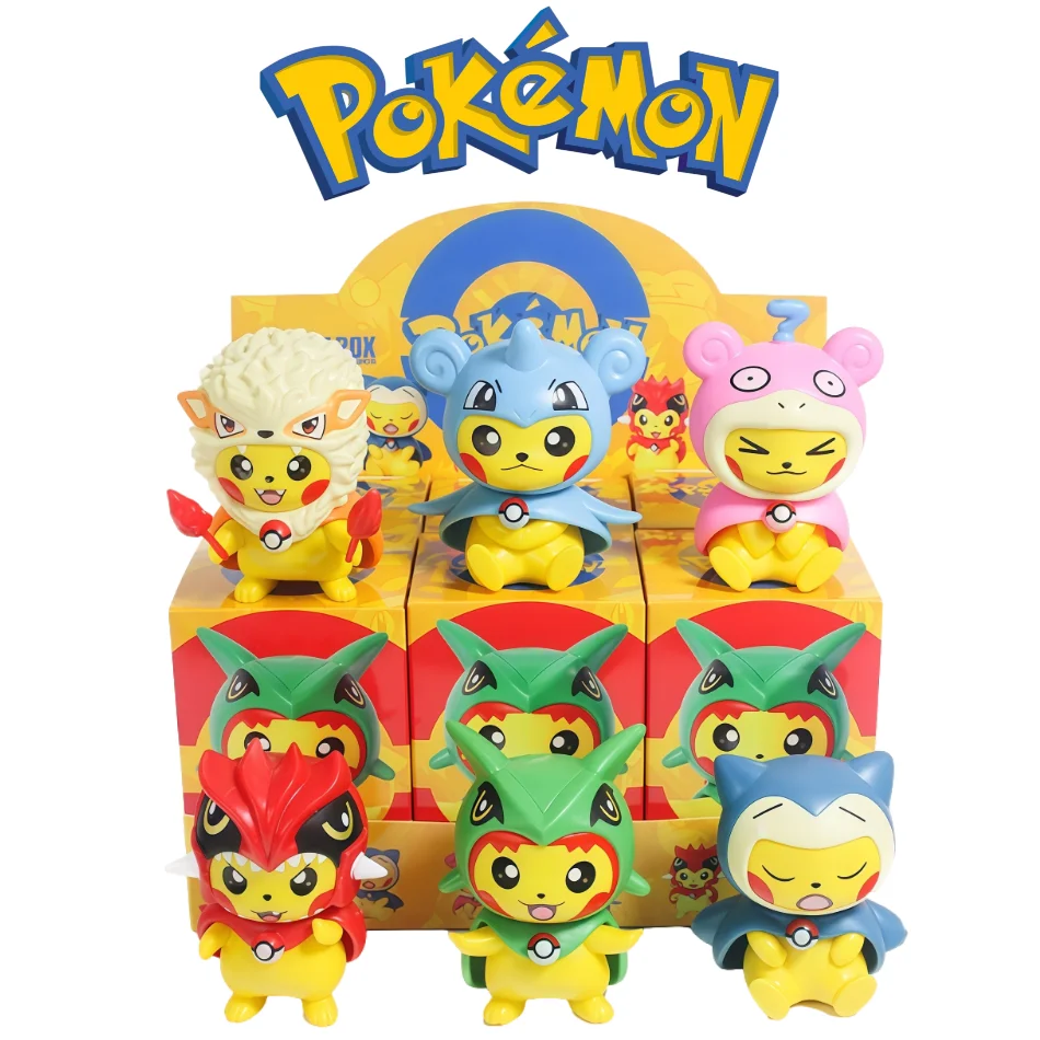 

6Pcs/Set Blind box Pokemon Cosplay Figure Set Pikachu in Disguise, Kawaii Action PVC Model Collection Gift for Fans