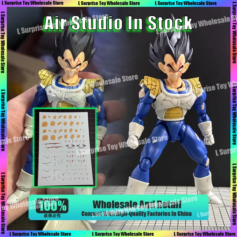 

In Stock Air Studio Dragon Ball Z SHF Super Saiyan Vegeta Trunks Battle Damage Water Sticker Stickers Anime Action Figure Gifts