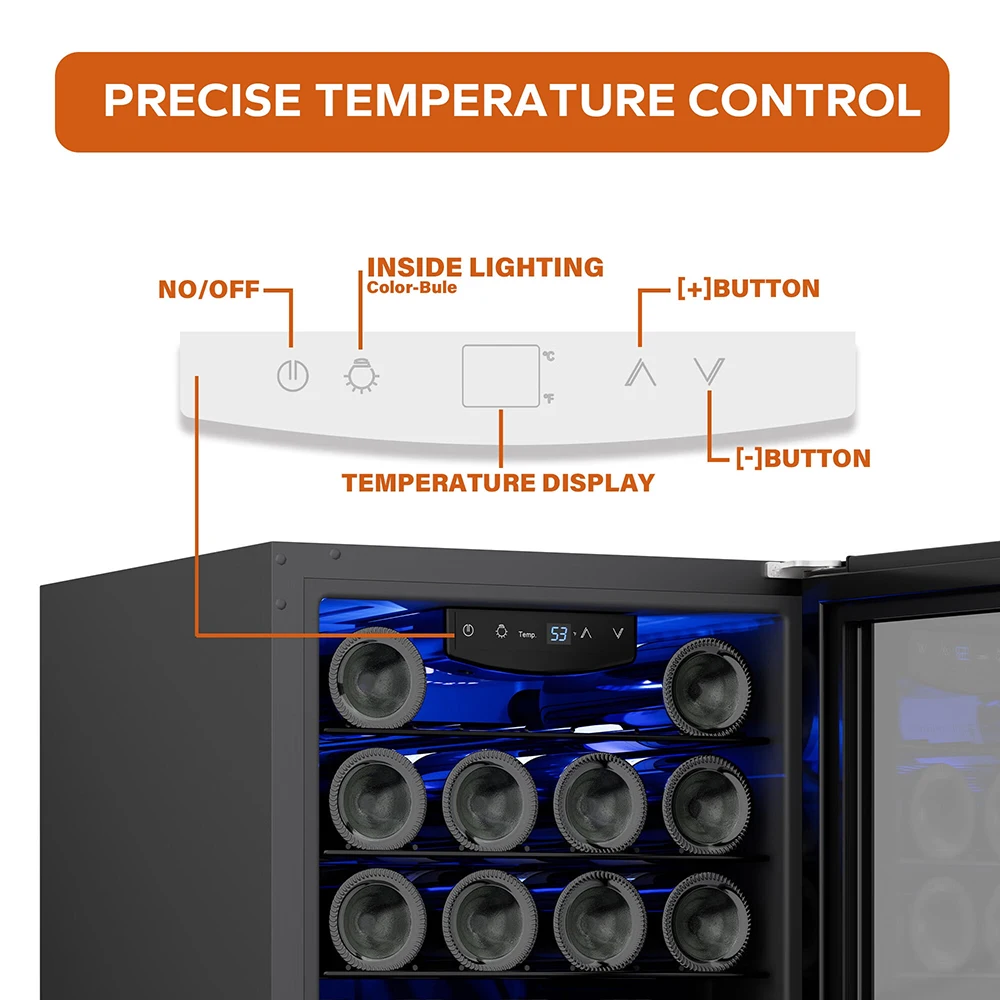 a'Lefort Refrigerador enfriador de vino - Mini refrigerador con capacidad para 20 botellas con puerta de vidrio, perfecto almacenamiento independiente de vino para el hogar