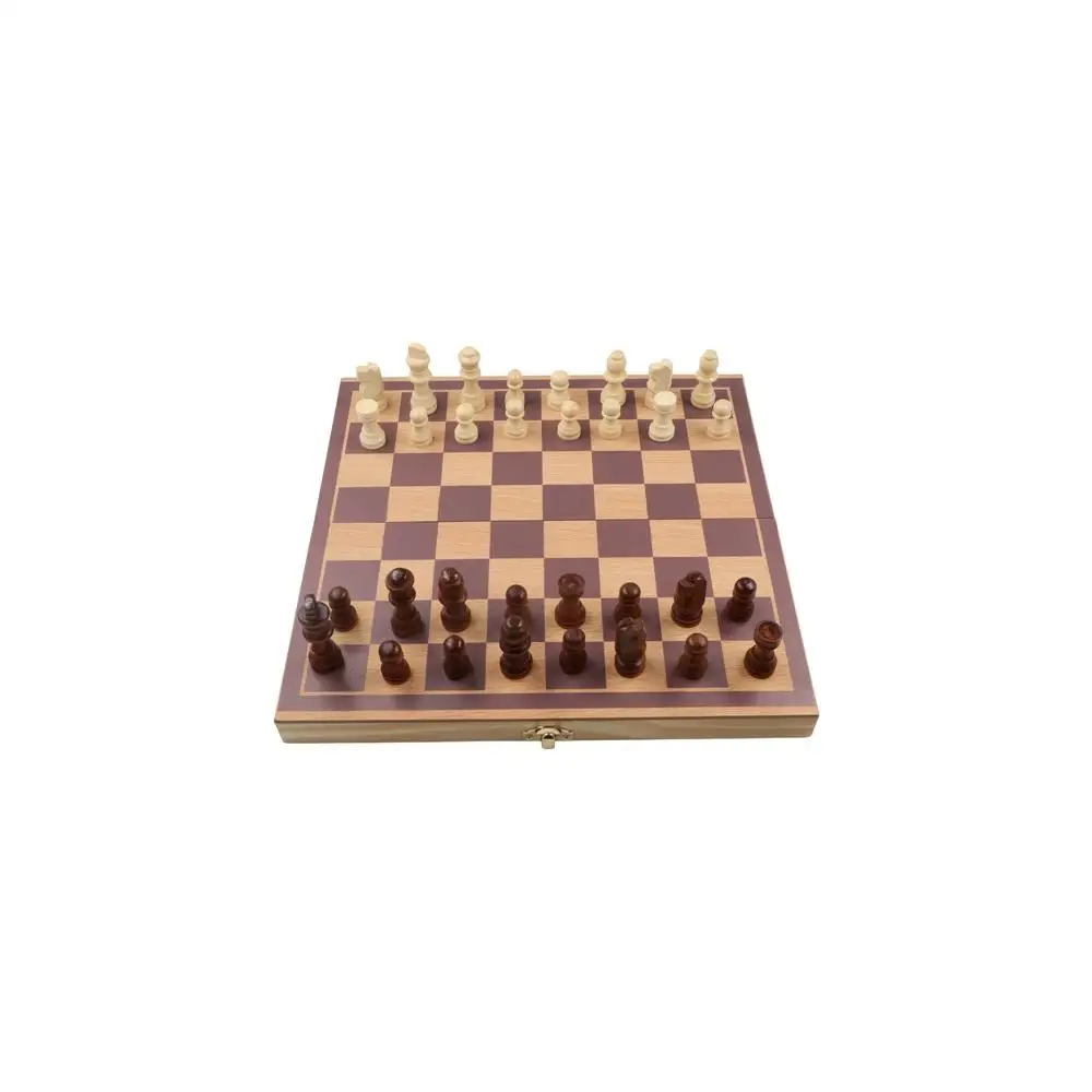 

1 set Portable Wooden Chessboard Magnetic Foldable Chess Set Checkers Chess Games Puzzle Game