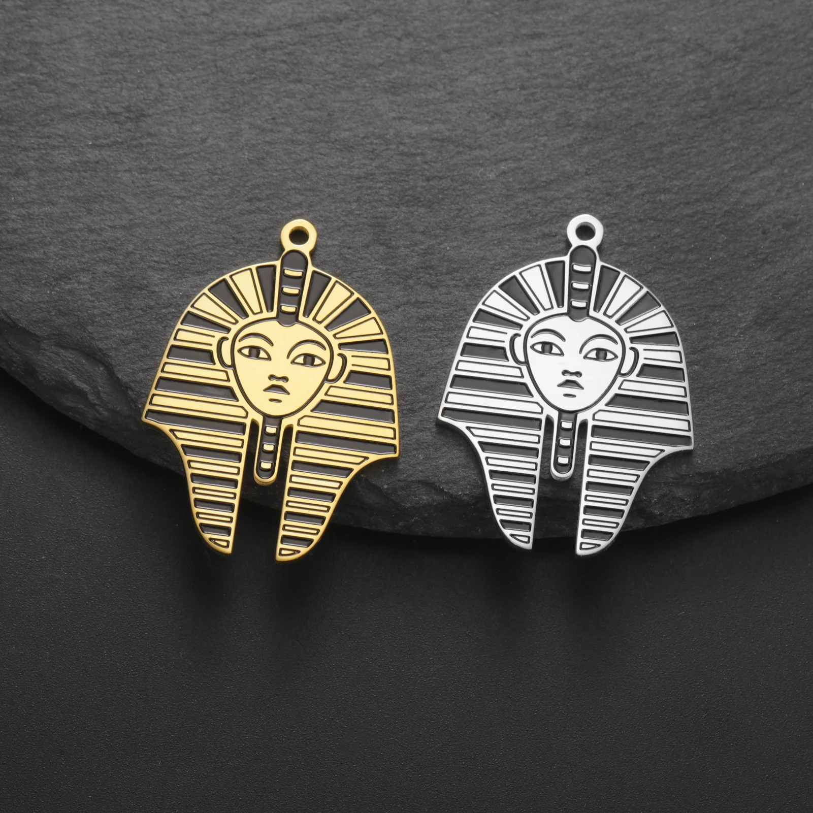 

5PCS Stainless Pharaoh pendant, suitable for punk retro Egyptian hip-hop pendant
