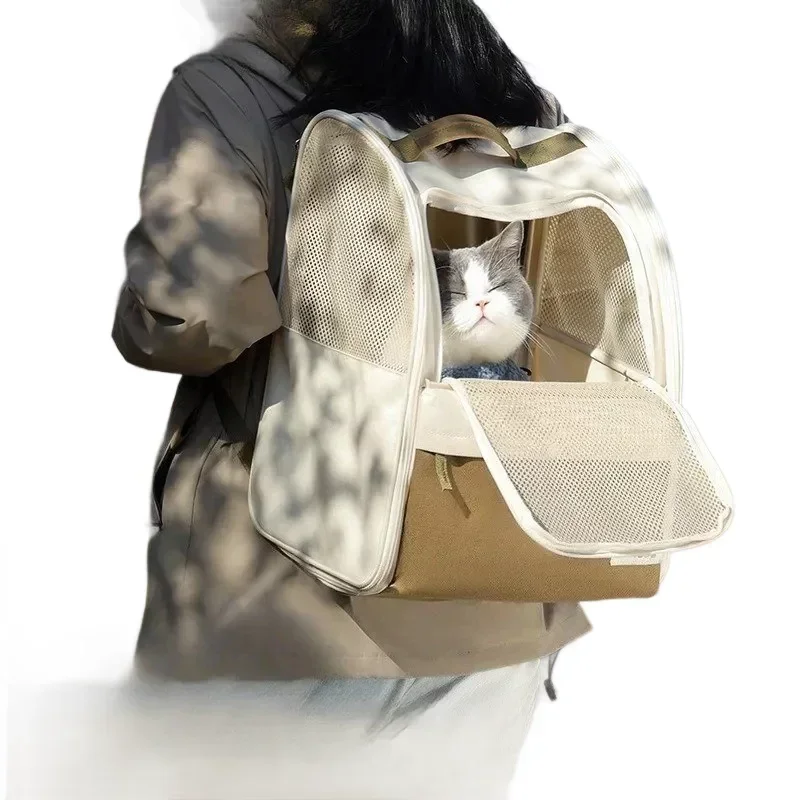 

Pet Carrier Backpack Large Capacity Breathable Cat Dog Travel Bag All Seasons Portable Outdoor Handsfree Foldable Hot