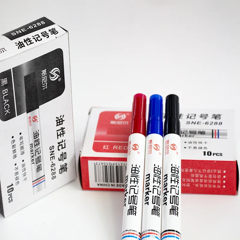 8pcs/Set Oily Marker Pen High-Capacity Thick Head Waterproof Office Learning Student Painting Card Writing Festival Multipurpose