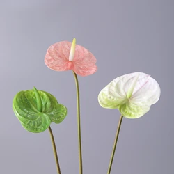 57CM Artificial Patterned Flamingo Single Branch 3D Red Palm Wedding Decoration Home Decoration Silk Flower
