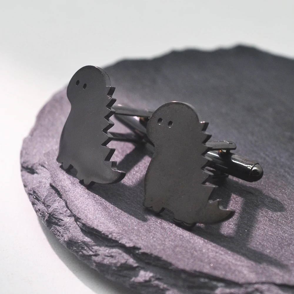 

Simple and Elegant Dinosaur Cufflinks in Stainless Steel Mini Dragon Shape as a Gift For Your Girlfriend