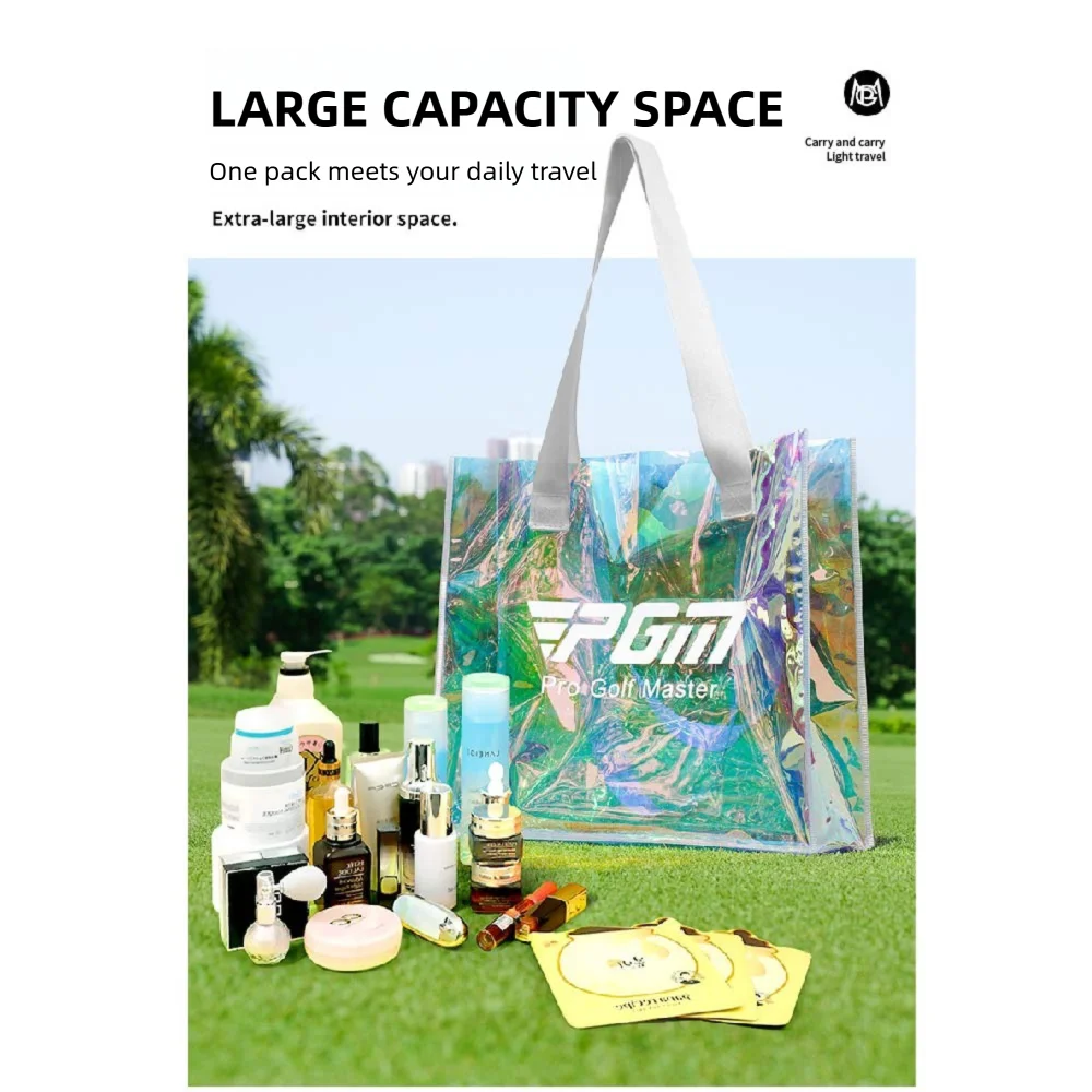 PGM Golf Clothing Bag Large Capacity Rainbow Tote Bags Handbag Shopping Bags PVC Golf Hand Bag Waterproof Tote Bag Storage