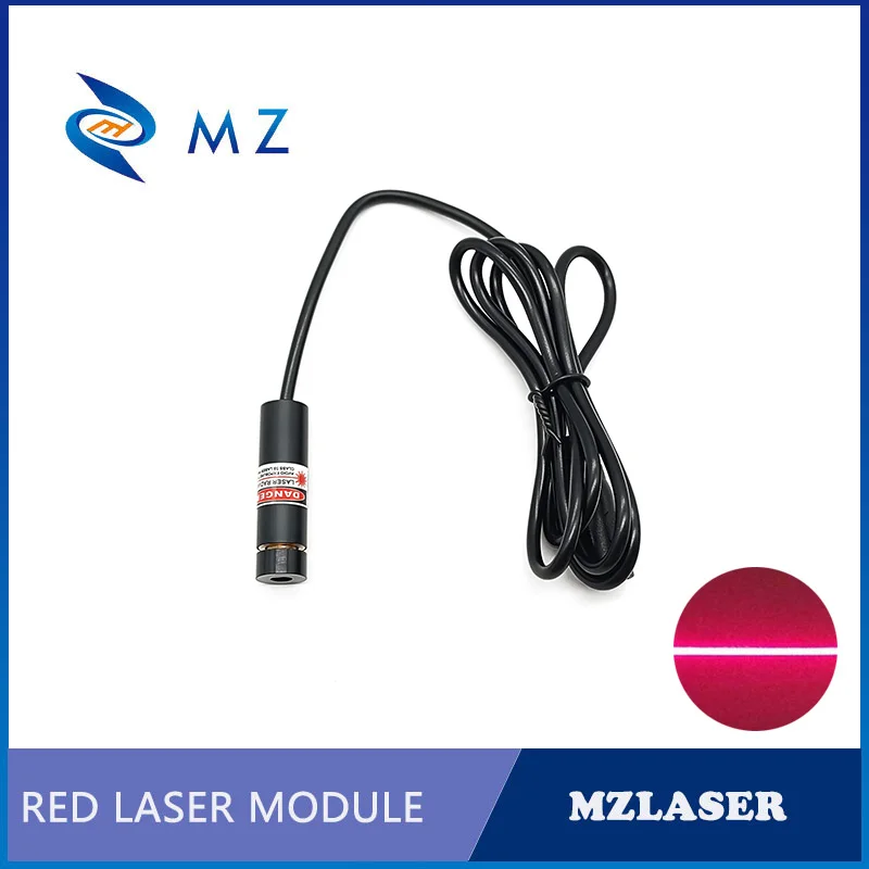 Linha vermelha módulo do diodo laser com adaptador, focalização ajustável, categoria industrial, D12 mm, 638nm, 10mw, 20mw, 3V