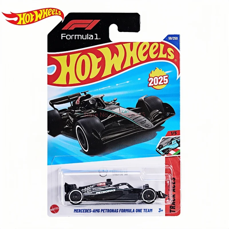오리지널 핫휠 자동차 2025J F1 페트로나스 레이싱 1/64 레이싱 다이캐스트 자동차 장난감 합금 소재 자동차 피규어 장난감 남자아이 선물