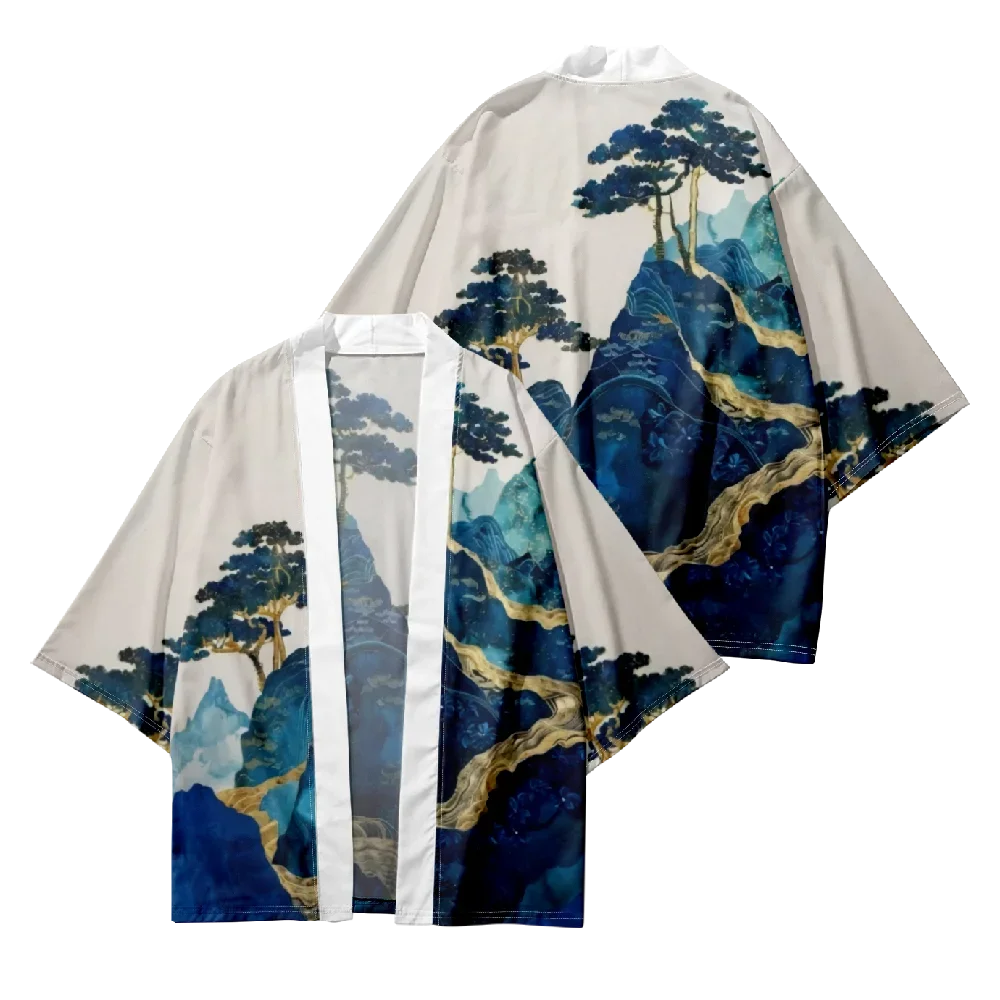 الاتجاه الجديد أزياء الرجال عارضة كيمونو خمر الزهور الطباعة الرجال التقليدية كيمونو اليومية عارضة الرجال سترة