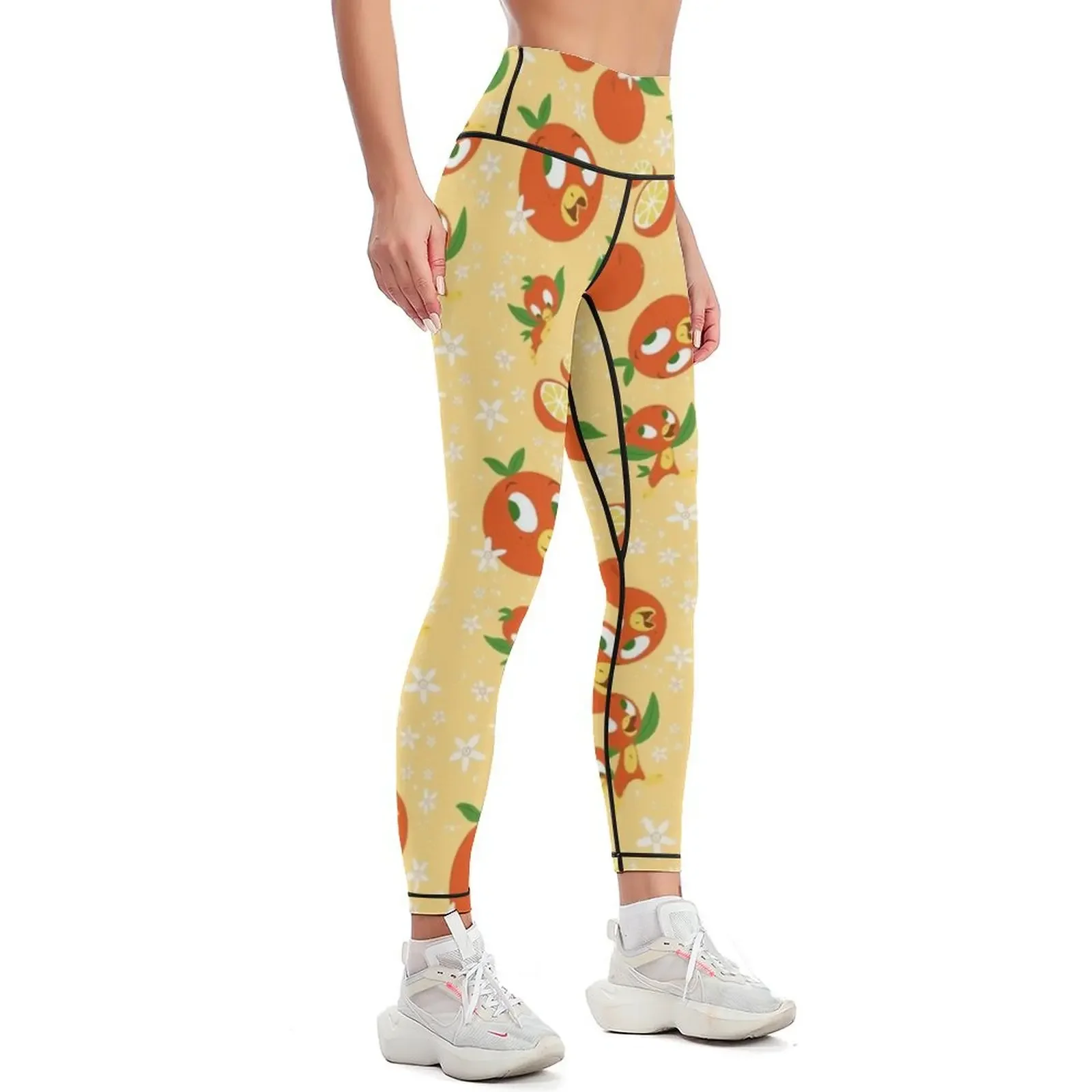 Orange Blossom Bird (yellow) Leggings Pants sport sporty woman gym gym's sportswear Womens Leggings