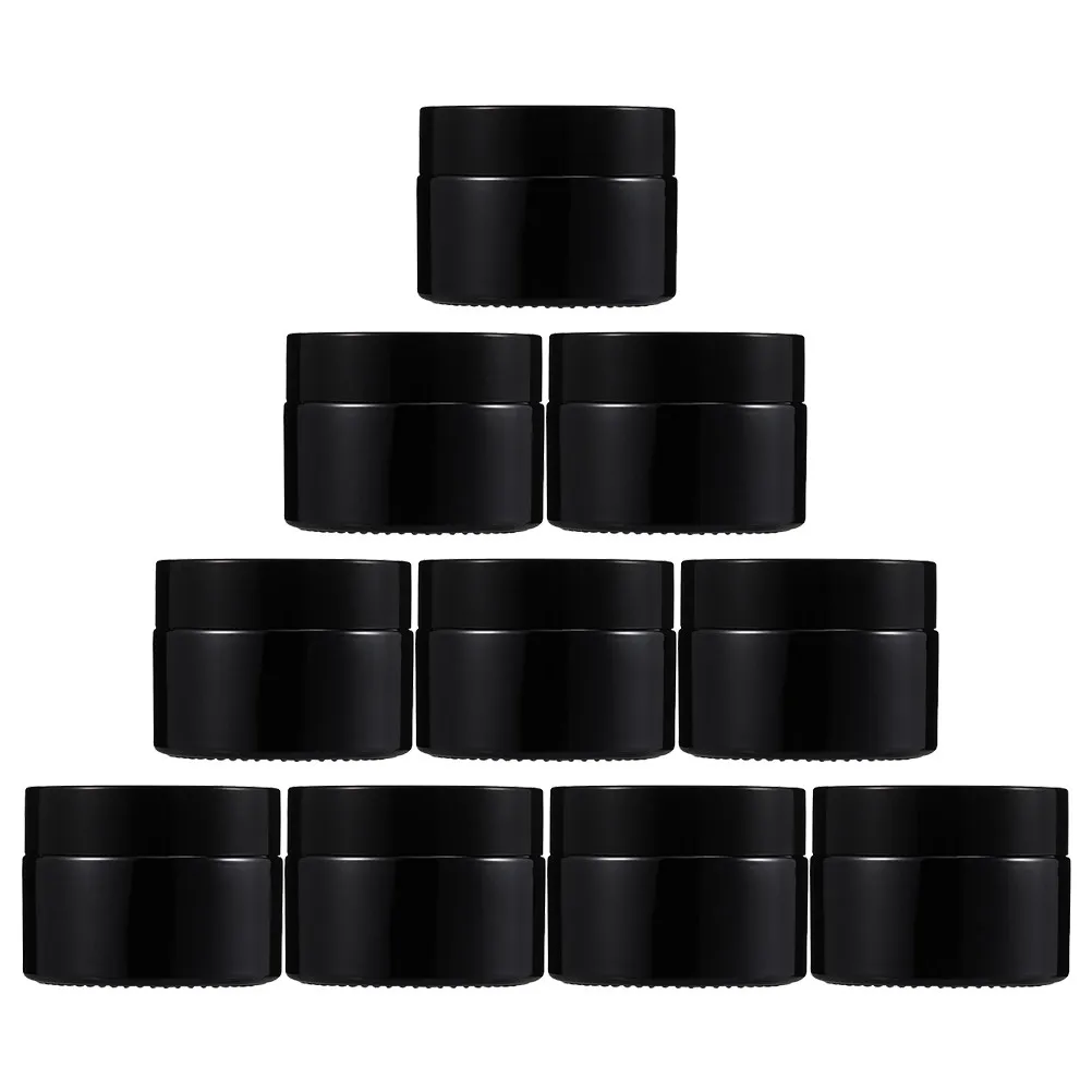 

10 шт. пустых мини-флаконов для кремов, компактные стеклянные контейнеры, надежные портативные емкости для косметики