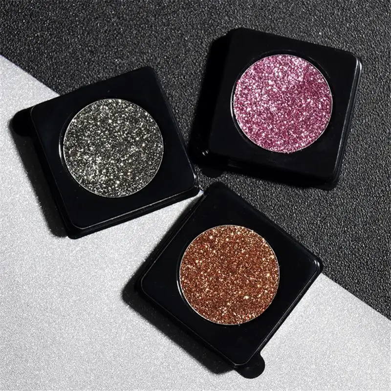 Sombras de ojos monocromáticas, polvo de purpurina nacarada, polvo de sombra de ojos colorido, Color brillante de larga duración, cosméticos para fiestas y escenarios