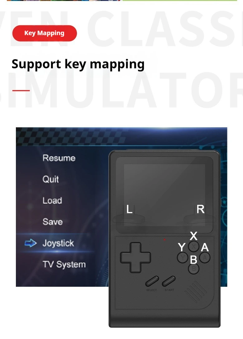 Draagbare Retro Mini Handheld Video Game Console 8 Bit 3.0 Inch HD Kleuren LCD Kids Kleur Game Player Ingebouwde 6000 Games