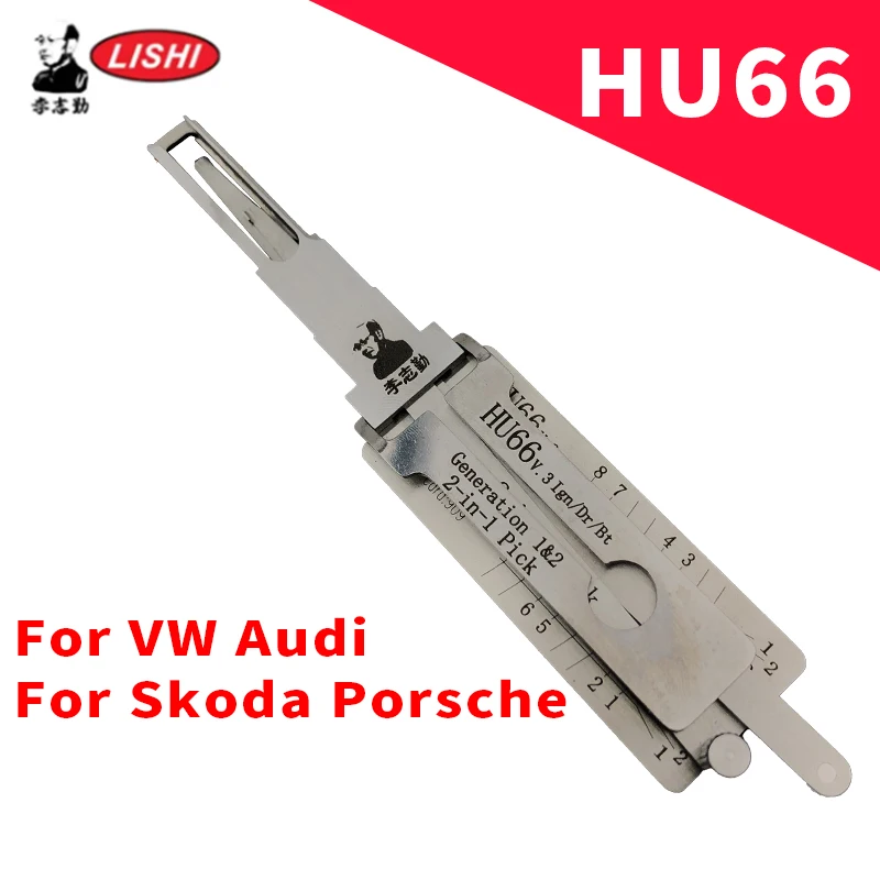 

Original HU66v.3 Lishi 2-in-1 Pcik Decoder Lock Pick For VW Audi Skoda Porsche 2016 years before Door Open tool Locksmiths tool