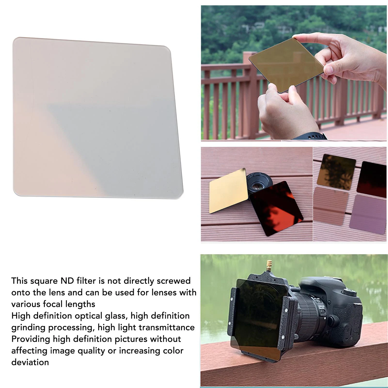 100x100mm  ND Filter Multi Layer Coating Neutral Density Filter for Photography 2mm Thickness 100x100mm  ND Filter