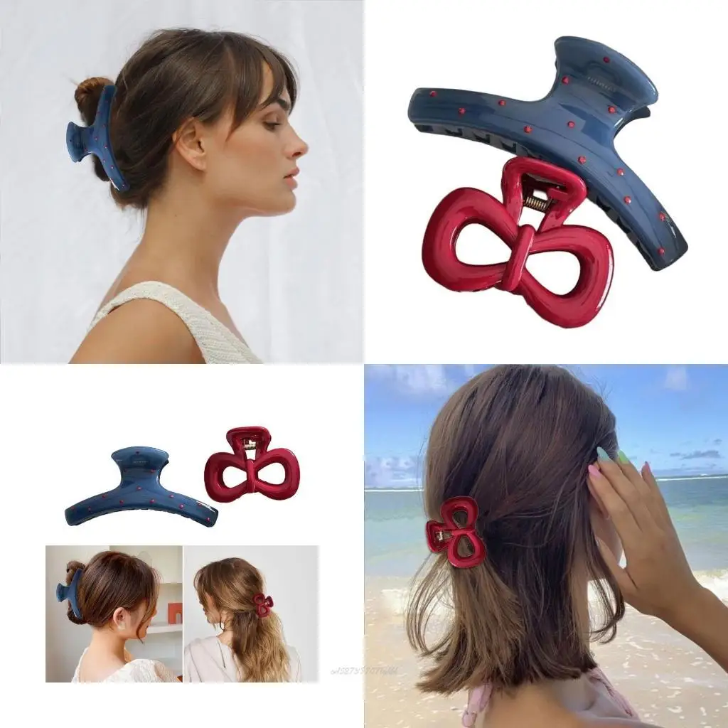 

X5XA Hair Claw Clip Bows Valentine's Day Large Claw Hair Barrettes Unique Adornment Hairpin Fashion Unique Ornamentation