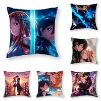 Anime Sword art Online Pillow Case 3D Print Polyester Fiber 40*40 cm Home Sofa Throw Pillow Cover Decoration Festival Gift