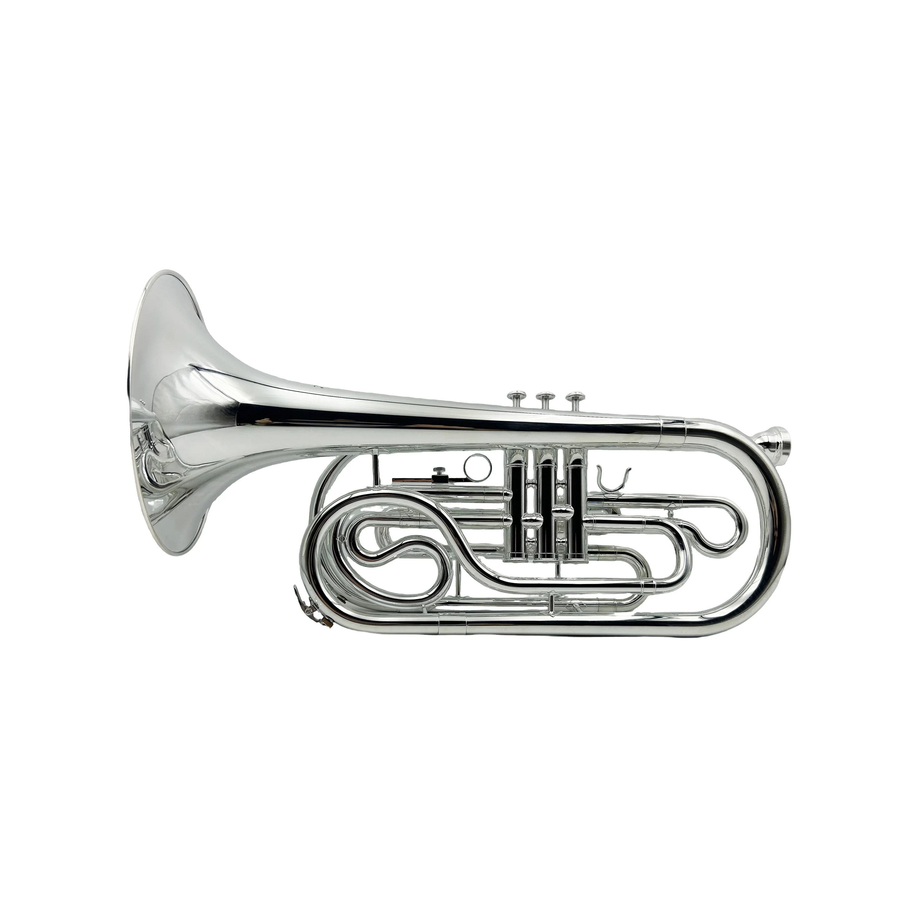 High Quality Brass Marching Trombone Bb Key Silver Plated Professional Level 12.3mm Bore 213mm Bell Diameter JYMTB1311S