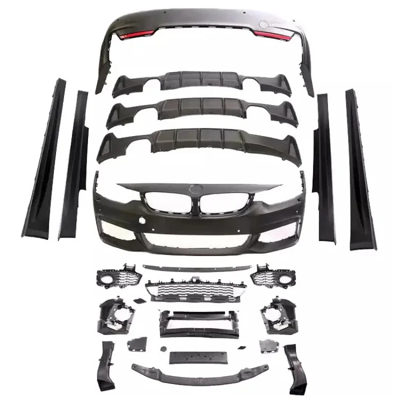 Body Upgraded  With Front Rear Bumper Side Skirt Flare 4 Series F36/32 Mt Style Kit