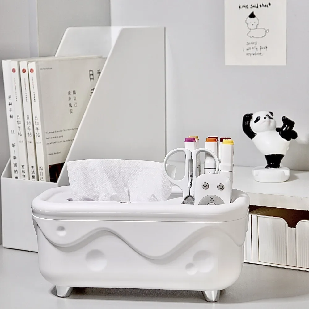 

Creative Kawaii Cheese Tissue Box Plastic Stylish Tissue Holder Glossy Finish Paper Storage Box Bathroom