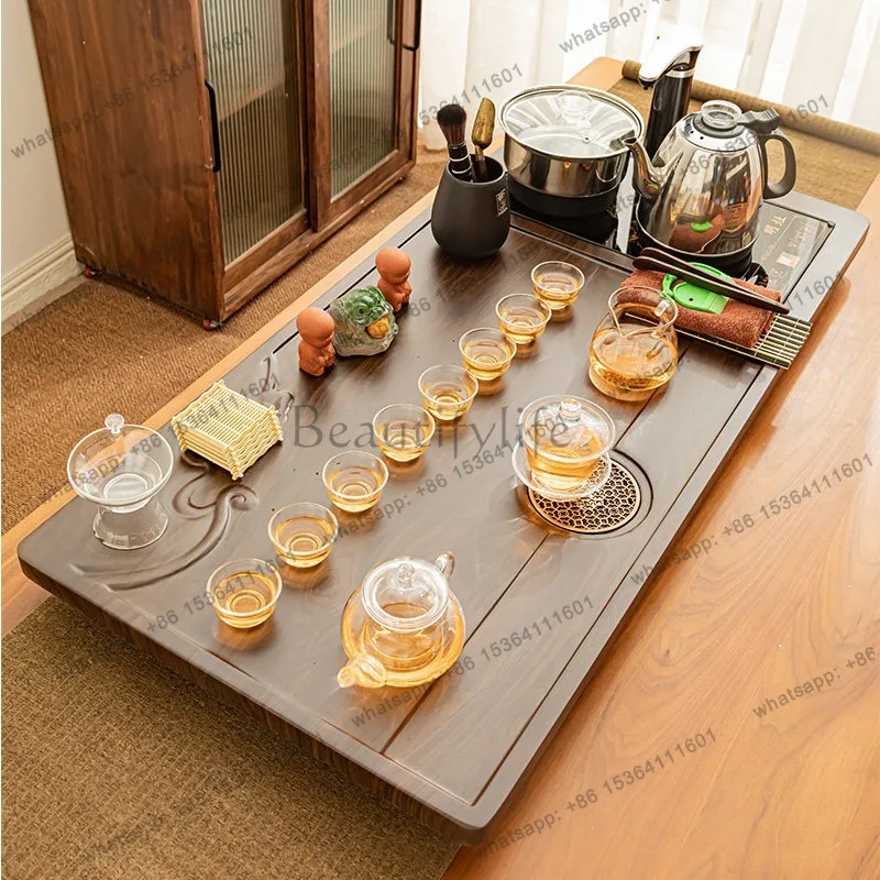 Best Sellers Coasters Hospitality Tea Tray Ceremony Office Pot Glass Trinket Wooden Tea Tray Rectangle Decorative Bandejas Home