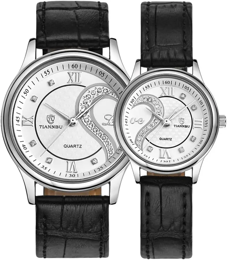 

Ultra-Thin Leather Couple's Wristwatches for Men and Women, Elegant Design