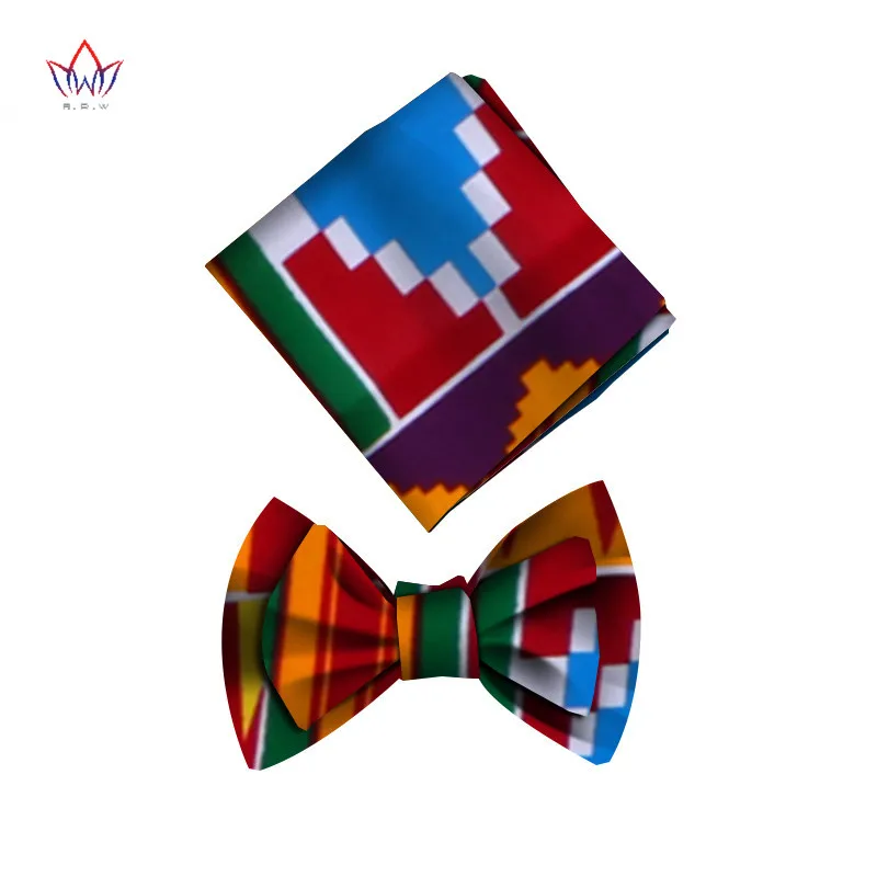 2023 New African Print Bow Tie And Kerchief For Men Bohemia African Cotton Print Fabric Gifts For Men African Men Jewelry SP077