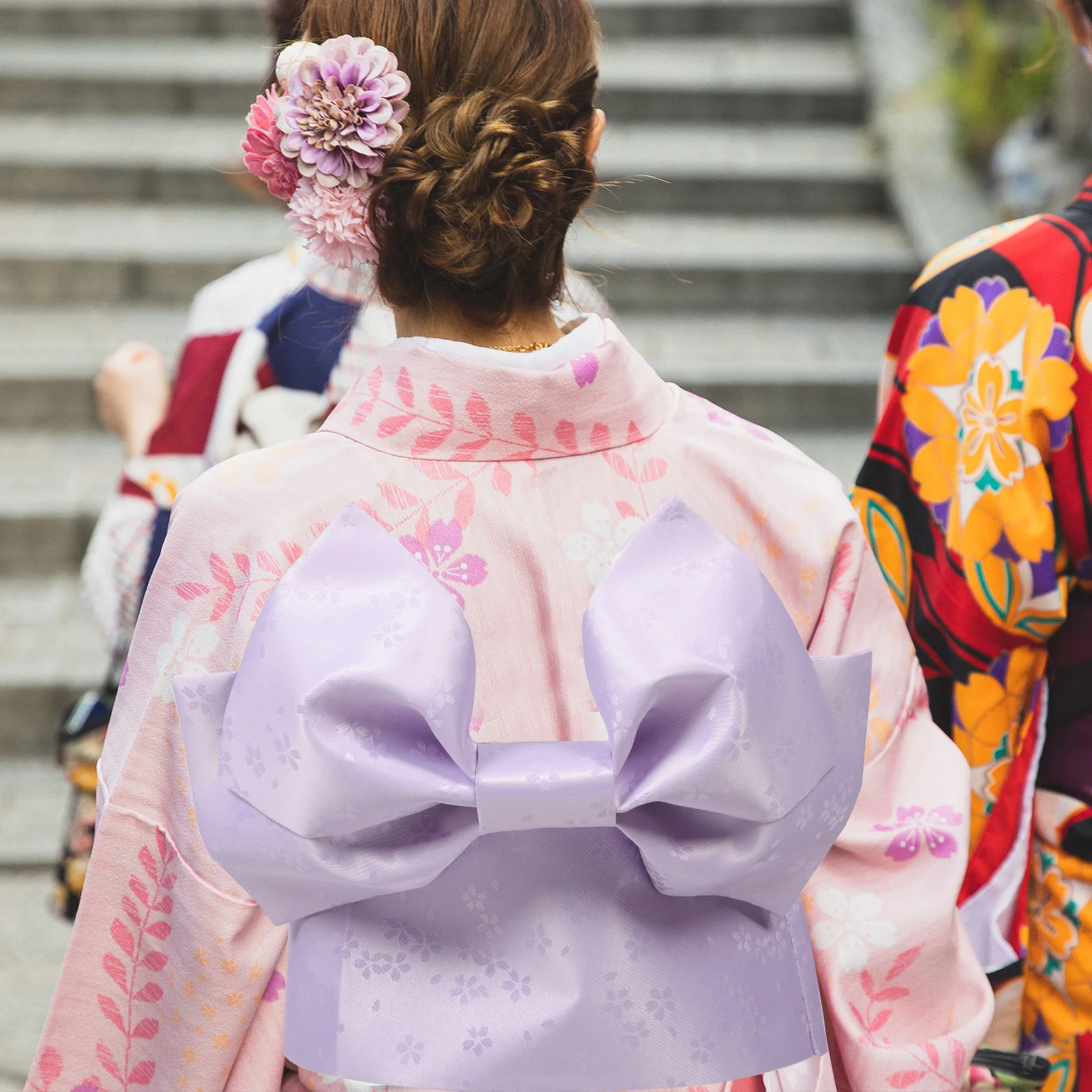 ثوب الكيمونو الياباني القوس حزام النسيج التقليدي خمر نمط حزام أنيق القوس تصميم ل كيمونو رداء الحمام حزب تأثيري #3