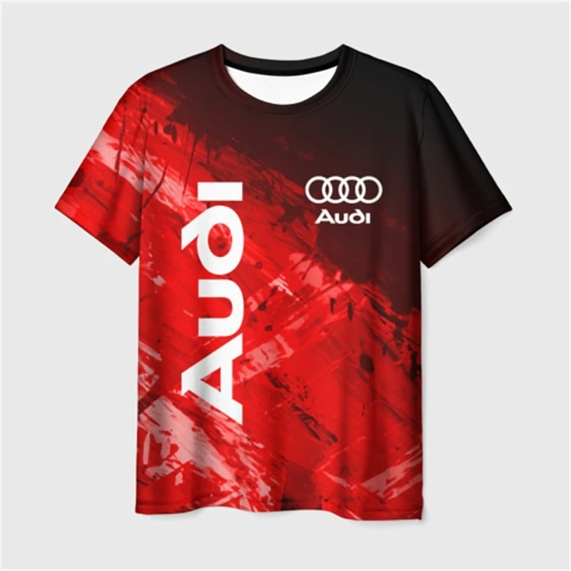 

New Racing And Motorcycle Riding Top Breathable Quick Drying Audi Summer Men's And Women's Casual Sports Short Sleeved T-Shirt