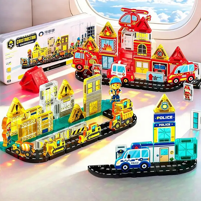 Educational Mini Magnetic Building Blocks Toy Set for Boys - Creative Assembly Theme Playset to Enhance Cognitive Skills